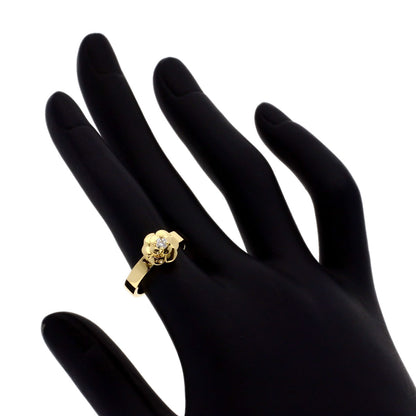 CHANEL Camellia Diamond Ring K18 Yellow Gold Ladies [Used]
