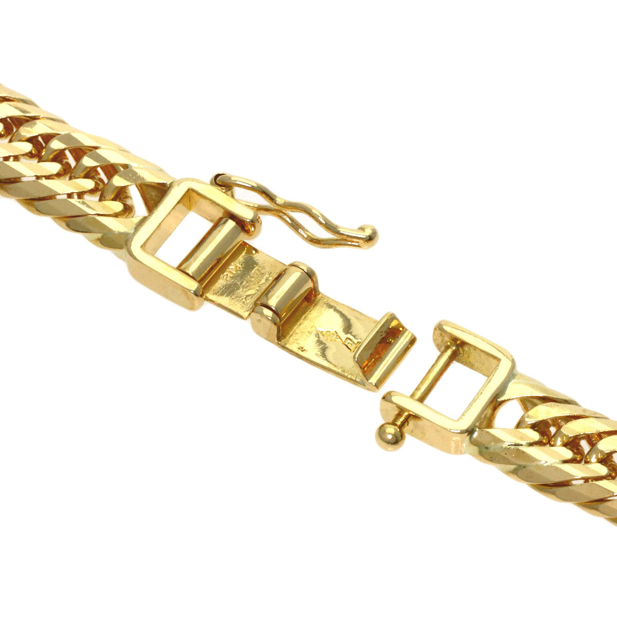 Curb chain, triple 20-sided. Necklace K18 Yellow Gold 55.4g　Ladies