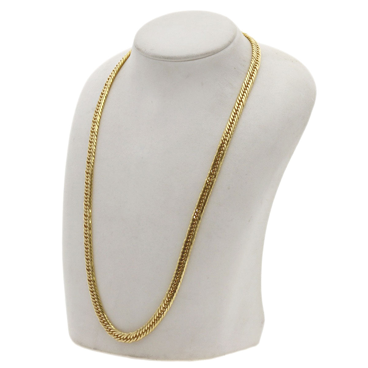 Curb chain, triple 20-sided. Necklace K18 Yellow Gold 55.4g　Ladies