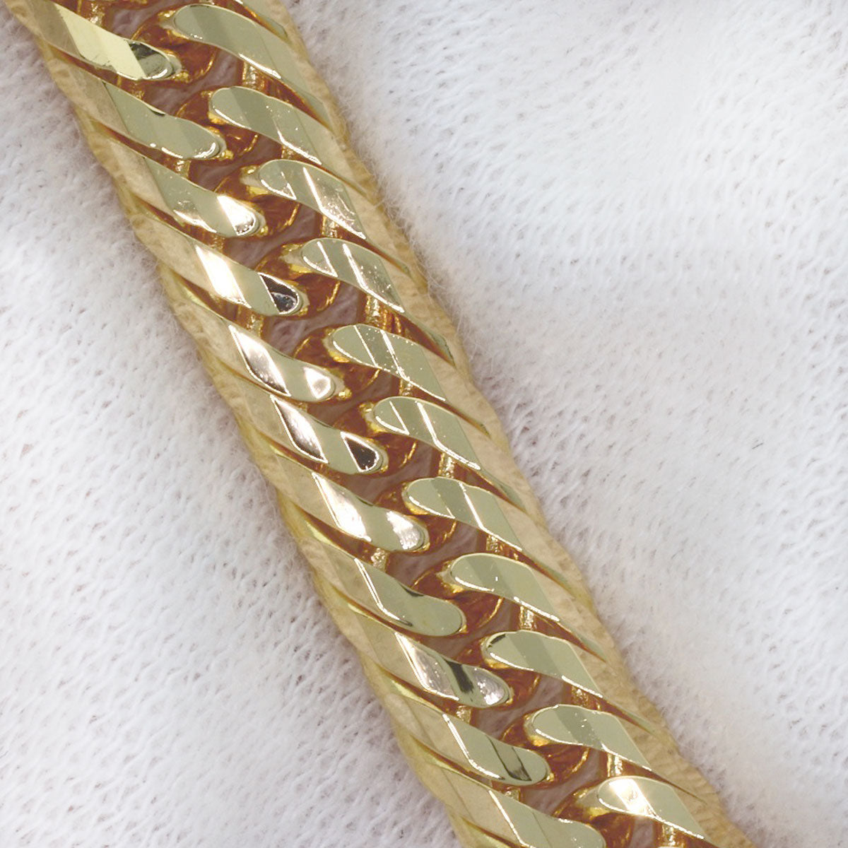 Curb chain, triple 20-sided. Necklace K18 Yellow Gold 55.4g　Ladies