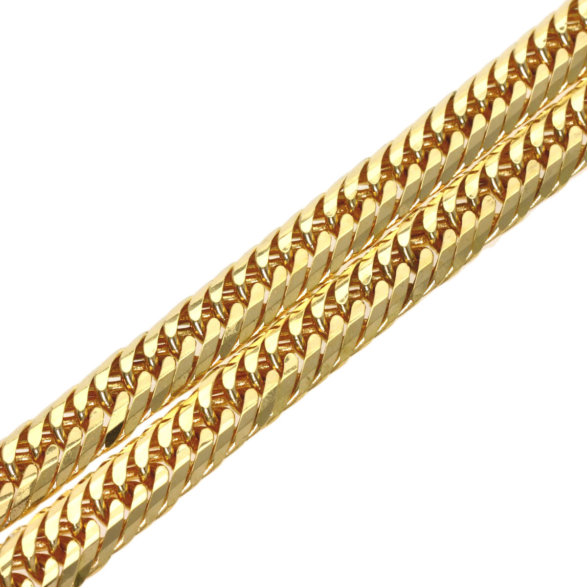 Curb chain, triple 20-sided. Necklace K18 Yellow Gold 50.4g　Ladies