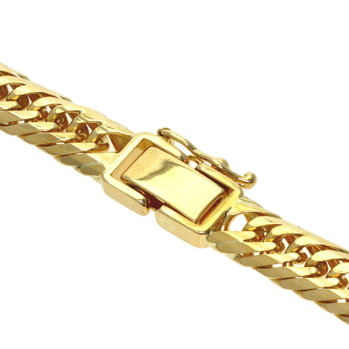 Curb chain, triple 20-sided. Necklace K18 Yellow Gold 50.4g　Ladies