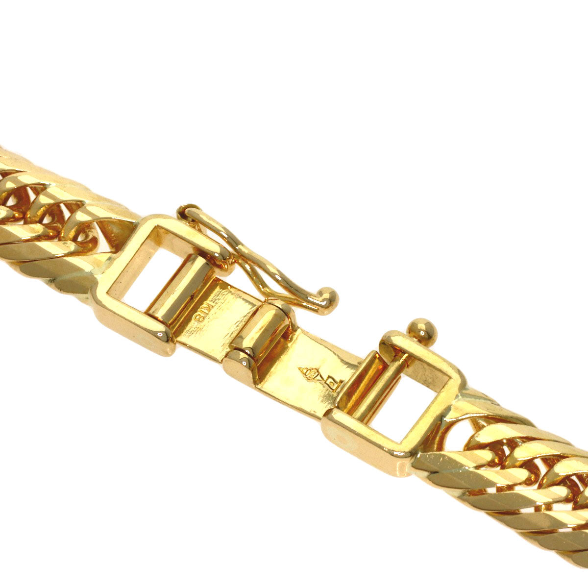 Curb chain, triple 20-sided. Necklace K18 Yellow Gold 50.4g　Ladies
