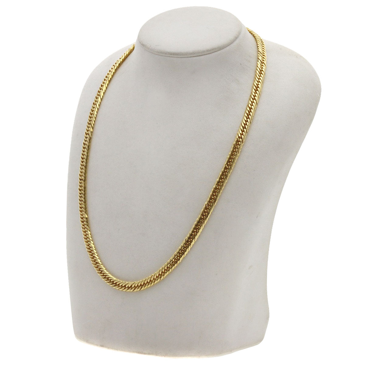 Curb chain, triple 20-sided. Necklace K18 Yellow Gold 50.4g　Ladies