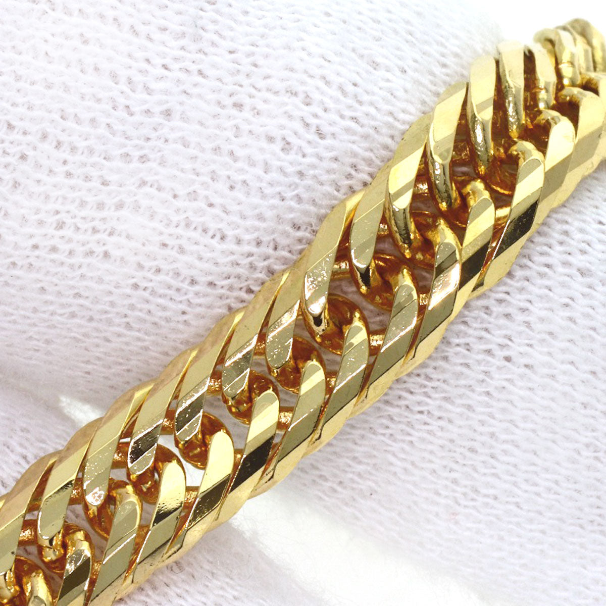 Curb chain, triple 20-sided. Necklace K18 Yellow Gold 50.4g　Ladies