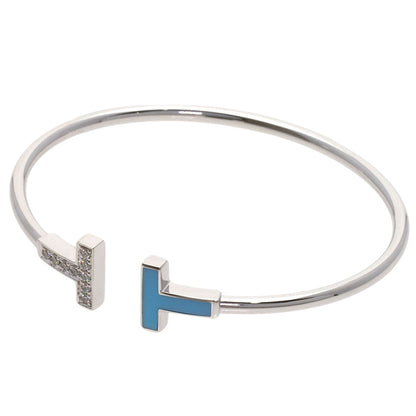 TIFFANY&Co. TWireTurquoise Diamond Bracelet K18 White Gold Ladies [Used]