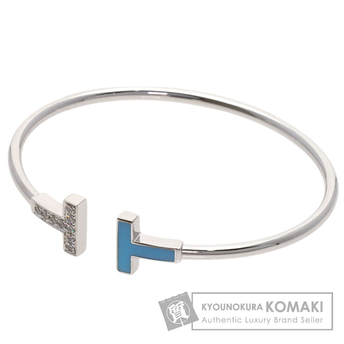 TIFFANY&Co. TWireTurquoise Diamond Bracelet K18 White Gold Ladies [Used]