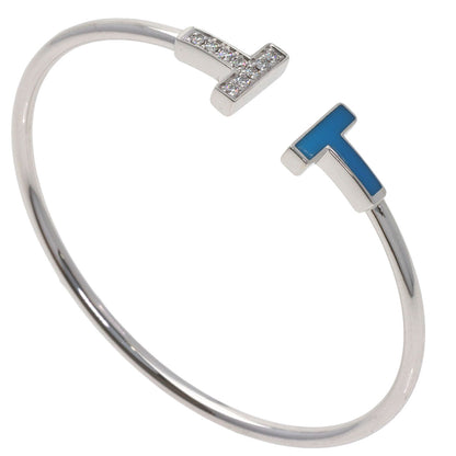 TIFFANY&Co. TWireTurquoise Diamond Bracelet K18 White Gold Ladies [Used]