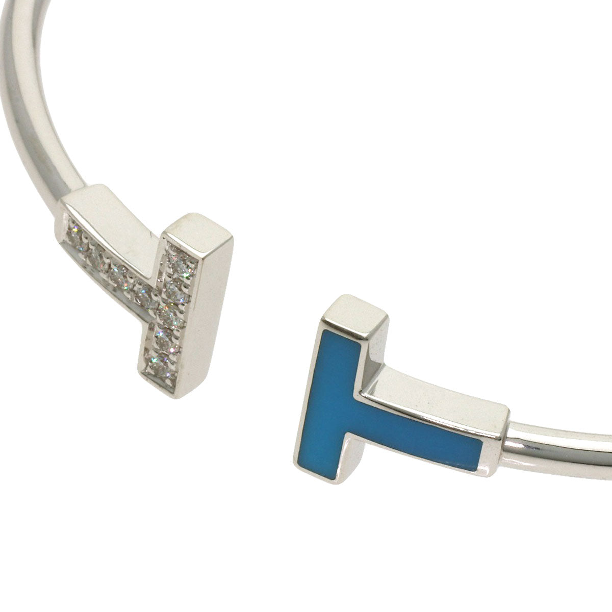 TIFFANY&Co. TWireTurquoise Diamond Bracelet K18 White Gold Ladies [Used]