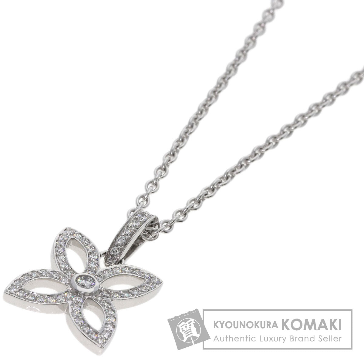 LOUIS VUITTON Pendentif Cracker Diamond Necklace K18 White Gold Ladies [Used]