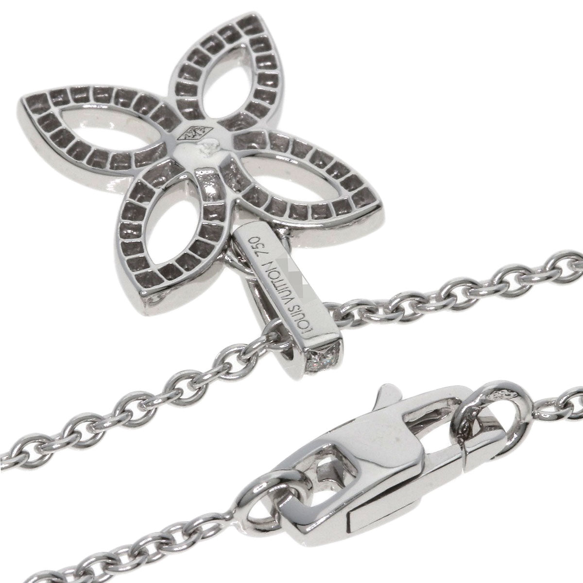 LOUIS VUITTON Pendentif Cracker Diamond Necklace K18 White Gold Ladies [Used]
