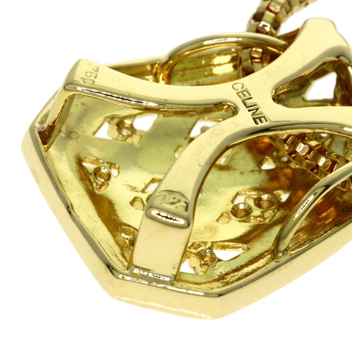 CELINE Diamond Necklace K18 Yellow Gold Ladies [Used]