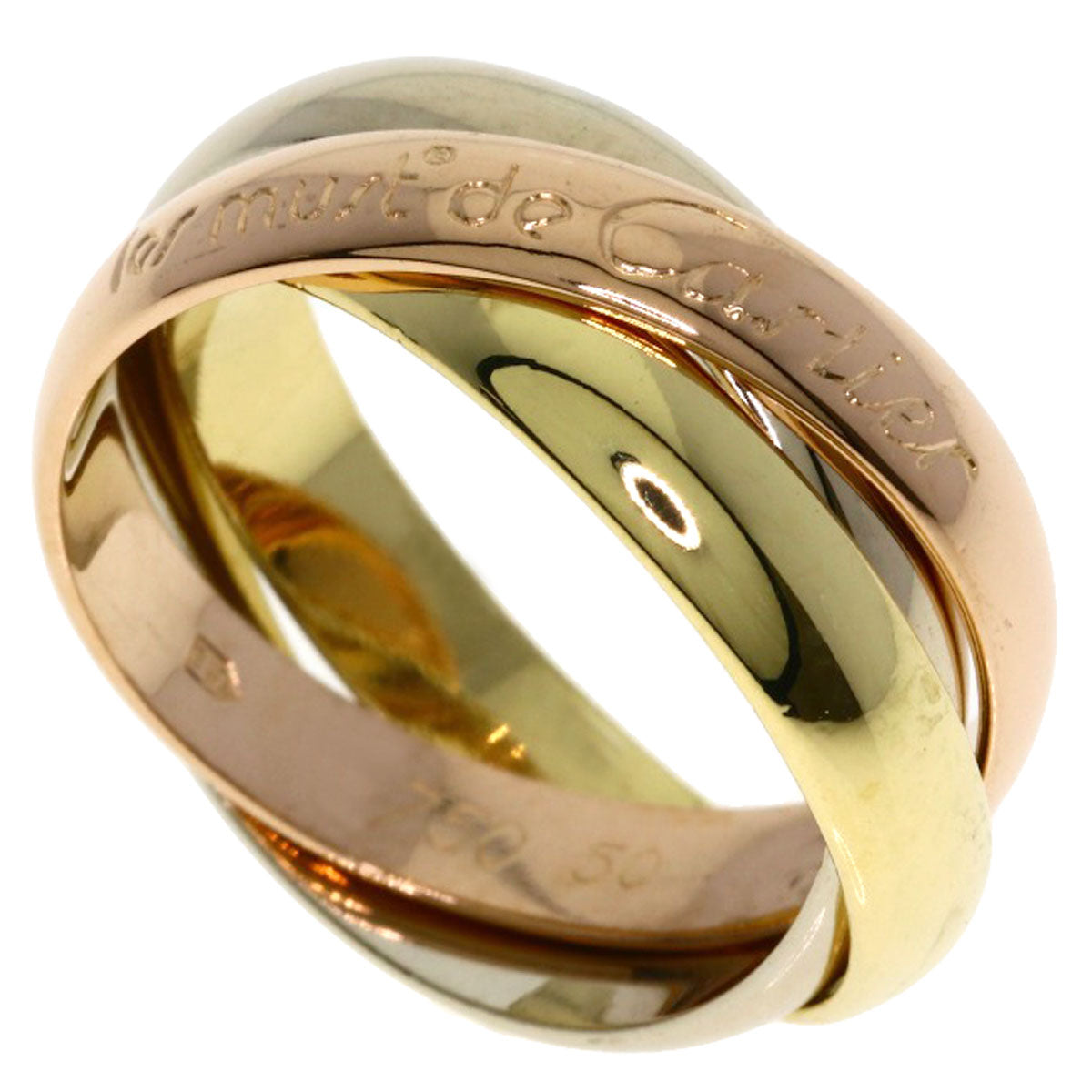 CARTIER Trinity #50 Ring K18 Yellow Gold K18 White GoldLadies [Used]