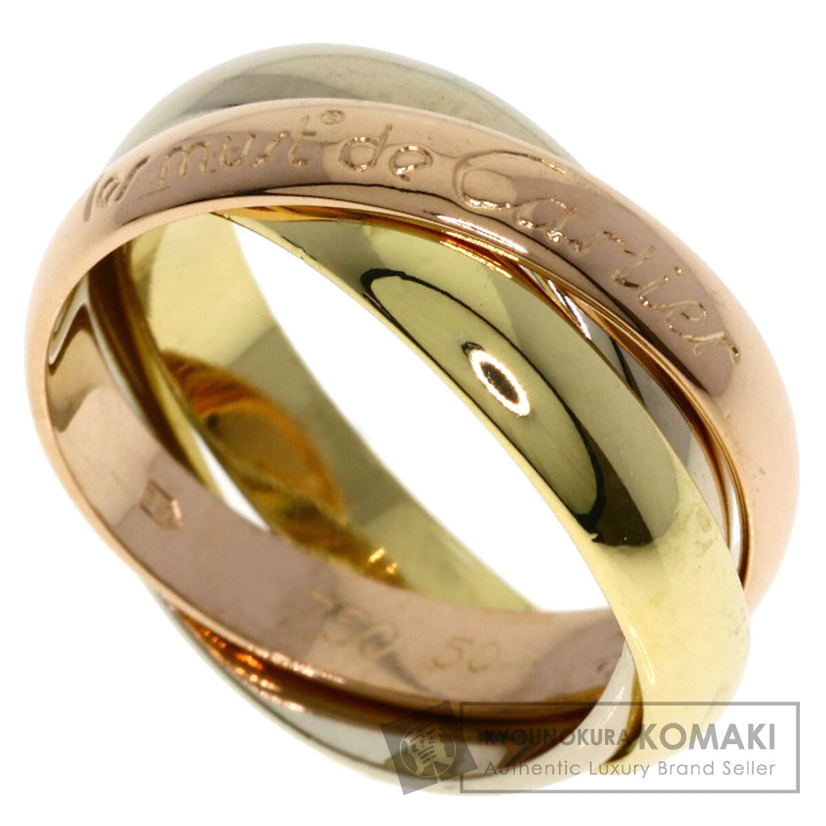CARTIER Trinity #50 Ring K18 Yellow Gold K18 White GoldLadies [Used]
