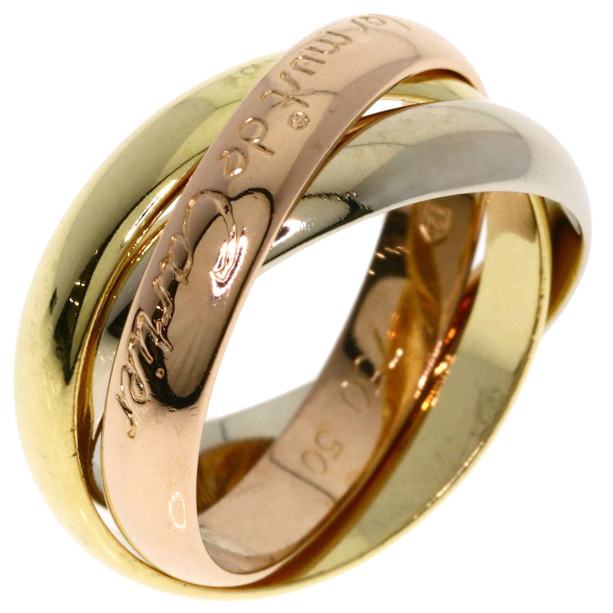 CARTIER Trinity #50 Ring K18 Yellow Gold K18 White GoldLadies [Used]