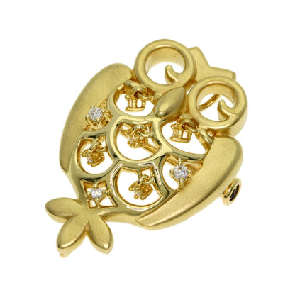 TASAKI Owl Diamond Brooch K18 Yellow Gold Ladies [Used]