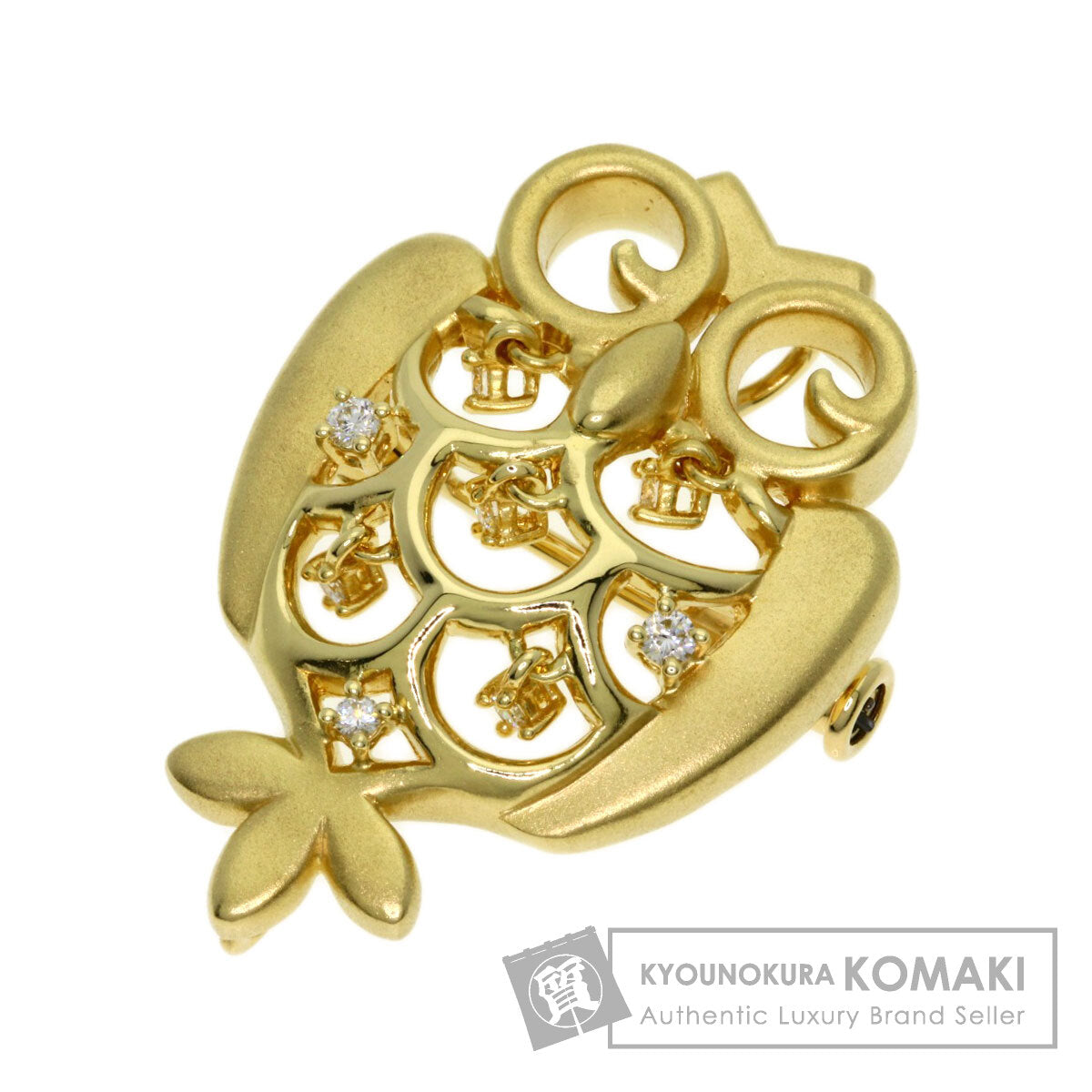 TASAKI Owl Diamond Brooch K18 Yellow Gold Ladies [Used]