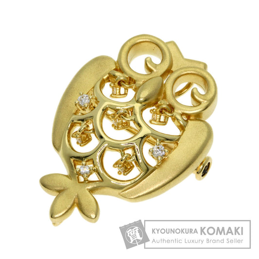 TASAKI Owl Diamond Brooch K18 Yellow Gold Ladies [Used]