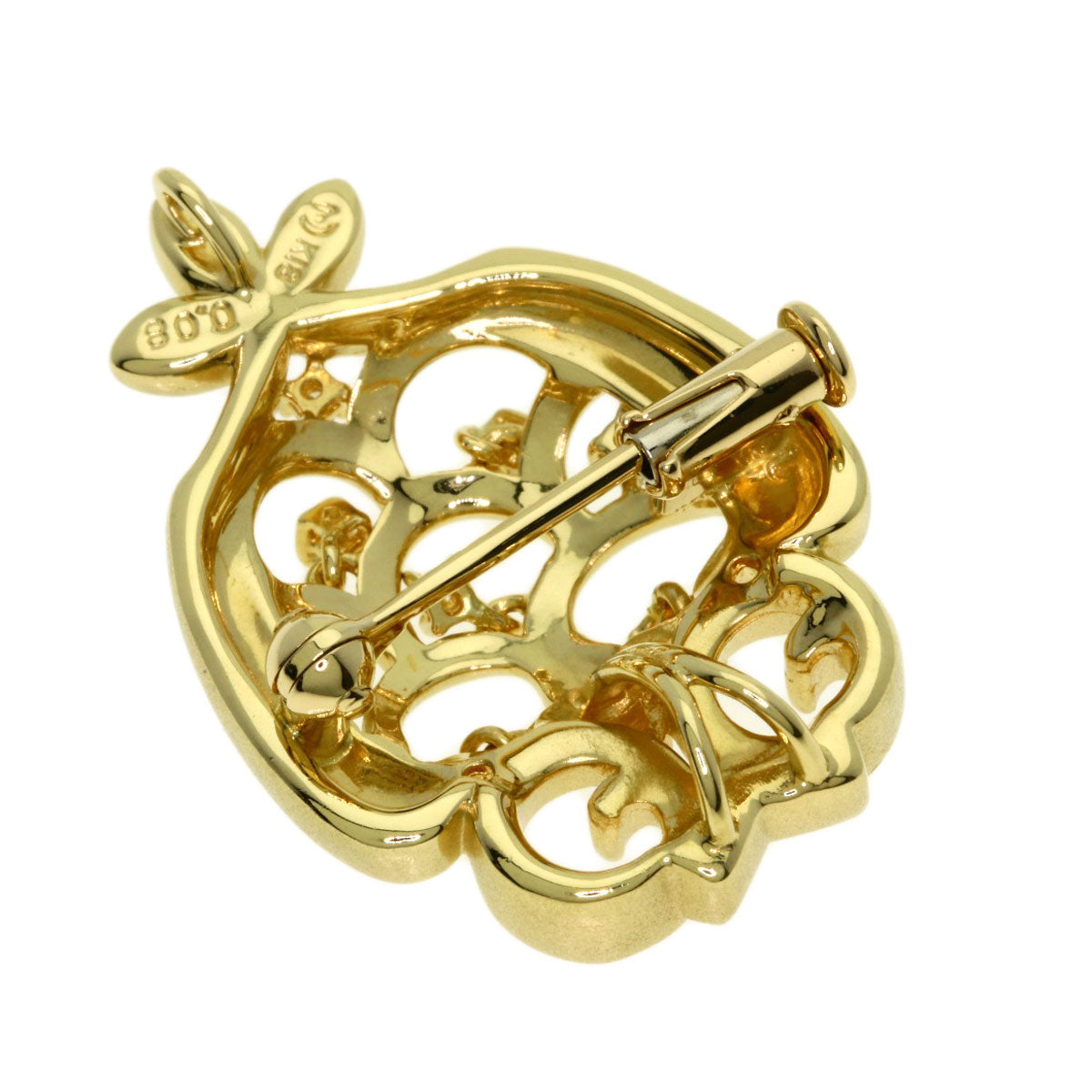 TASAKI Owl Diamond Brooch K18 Yellow Gold Ladies [Used]