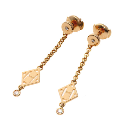HERMES Gunbird Diamond earring K18 Pink Gold Ladies [Used]