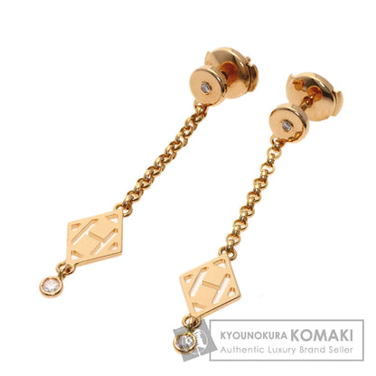 HERMES Gunbird Diamond earring K18 Pink Gold Ladies [Used]