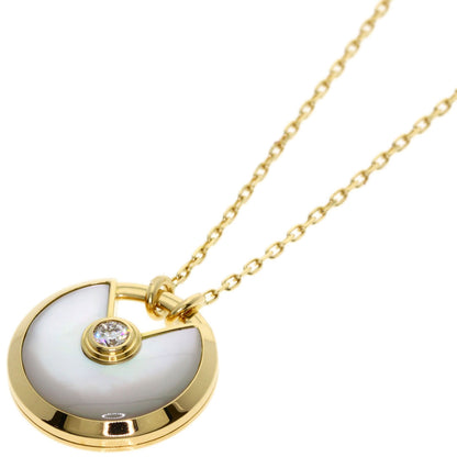 CARTIER Amulette de Cartier SM Shell Diamond Necklace K18 Yellow Gold Ladies [Used]