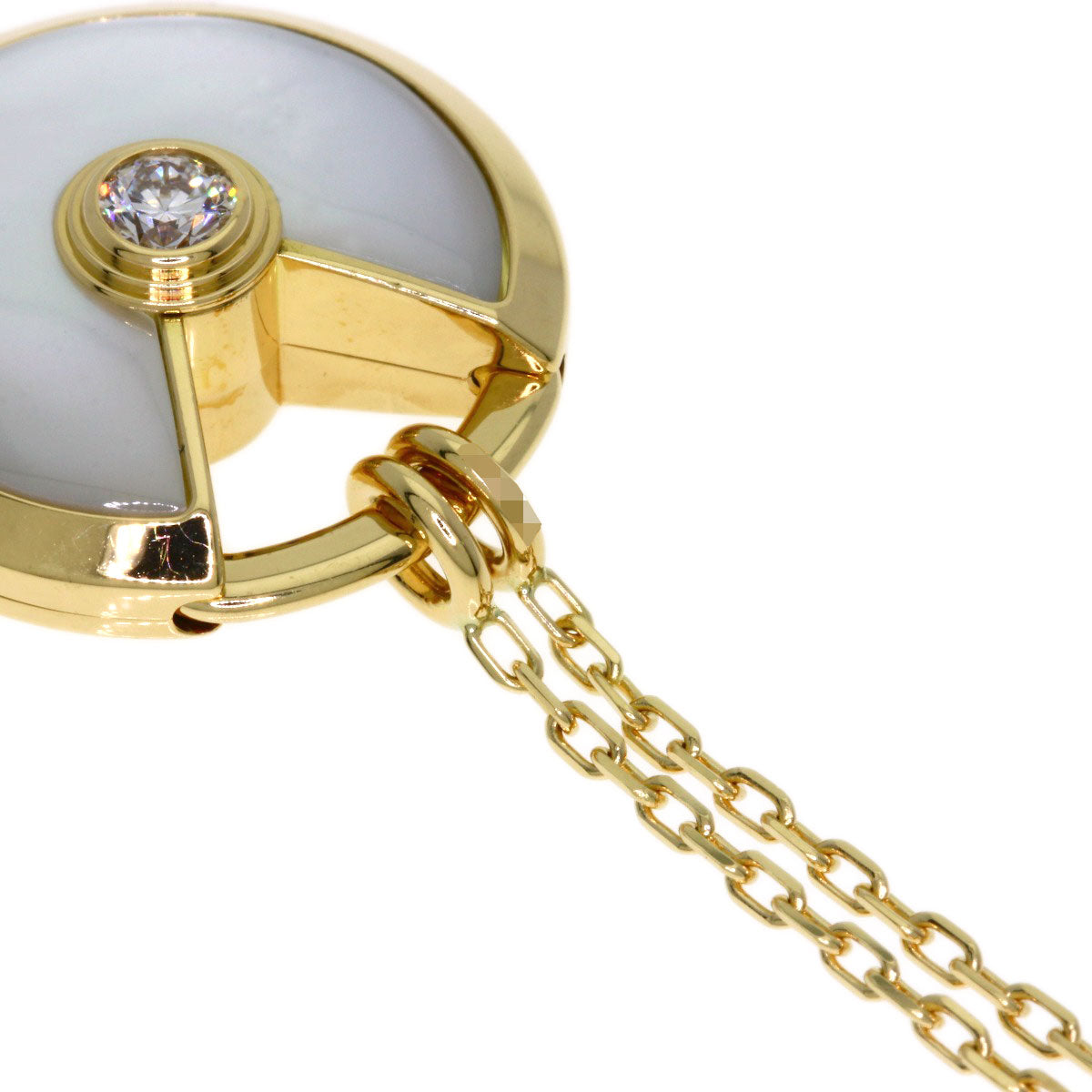 CARTIER Amulette de Cartier SM Shell Diamond Necklace K18 Yellow Gold Ladies [Used]