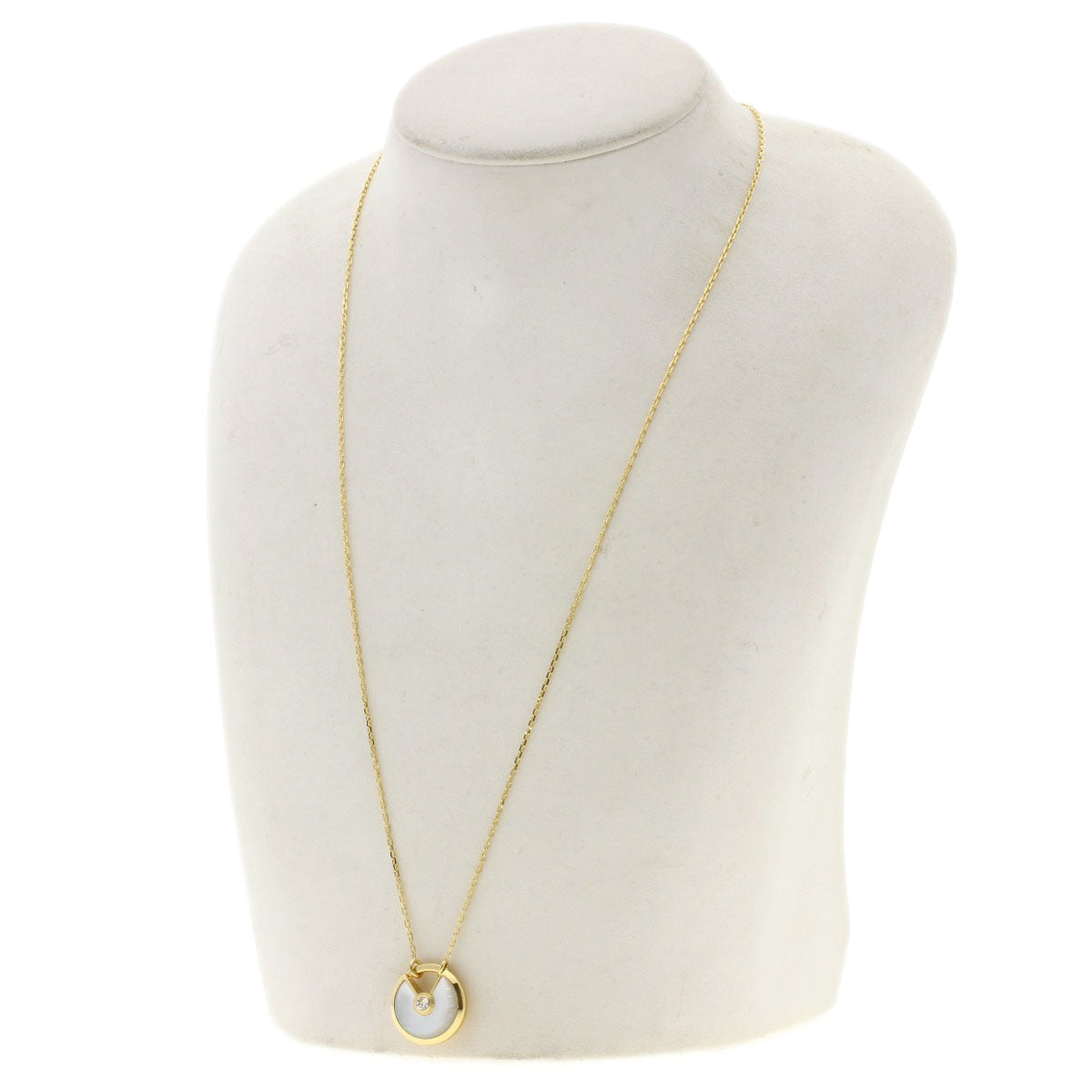 CARTIER Amulette de Cartier SM Shell Diamond Necklace K18 Yellow Gold Ladies [Used]