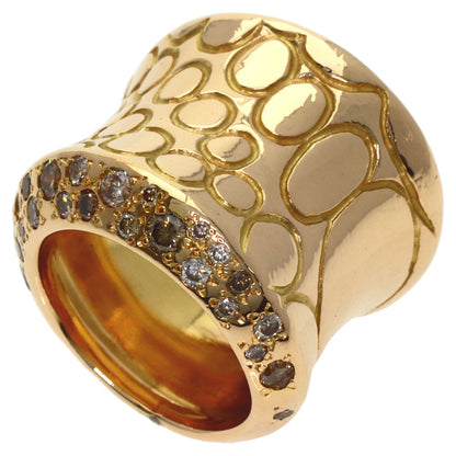 Pomellato Cocco Brown Diamond Ring K18 Pink Gold Ladies [Used]