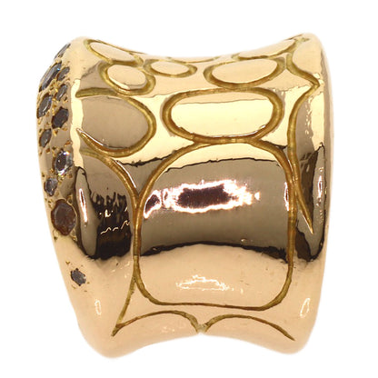Pomellato Cocco Brown Diamond Ring K18 Pink Gold Ladies [Used]