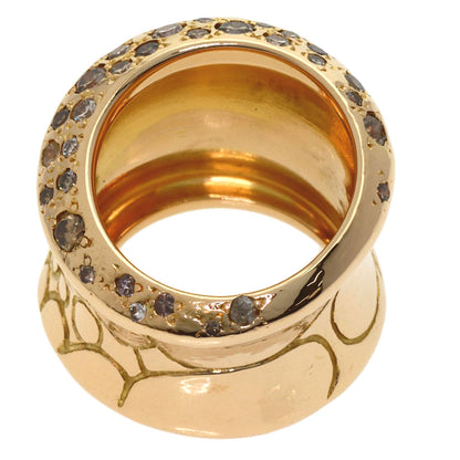 Pomellato Cocco Brown Diamond Ring K18 Pink Gold Ladies [Used]