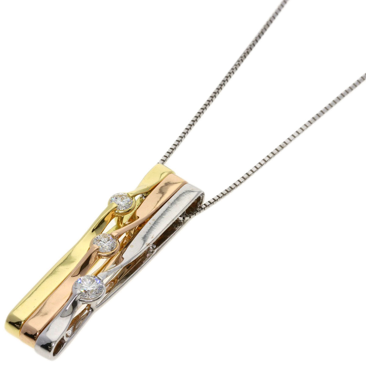 TASAKI Diamond 3 colors Necklace K18 Yellow Gold 18K Pink GoldLadies [Used]