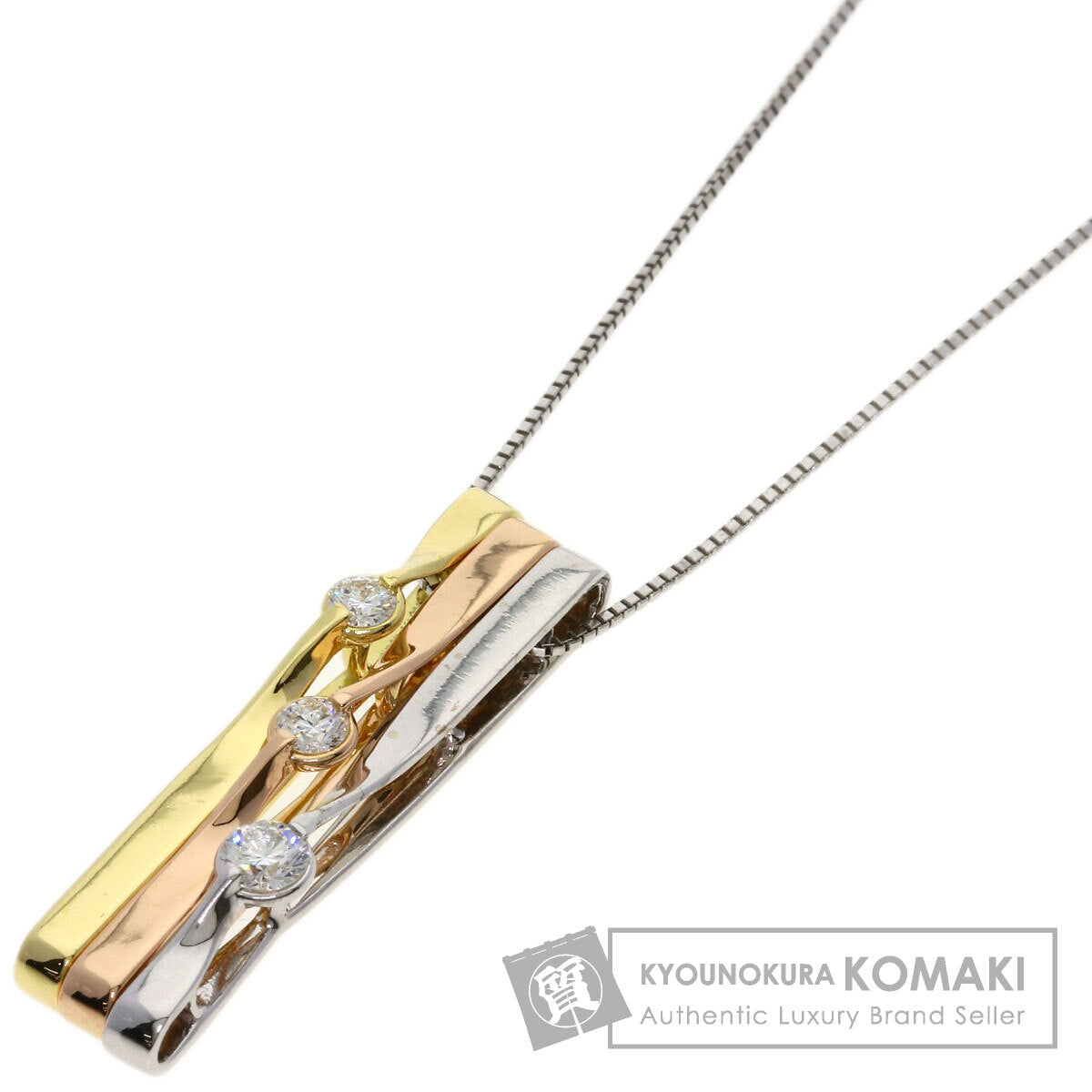 TASAKI Diamond 3 colors Necklace K18 Yellow Gold 18K Pink GoldLadies [Used]