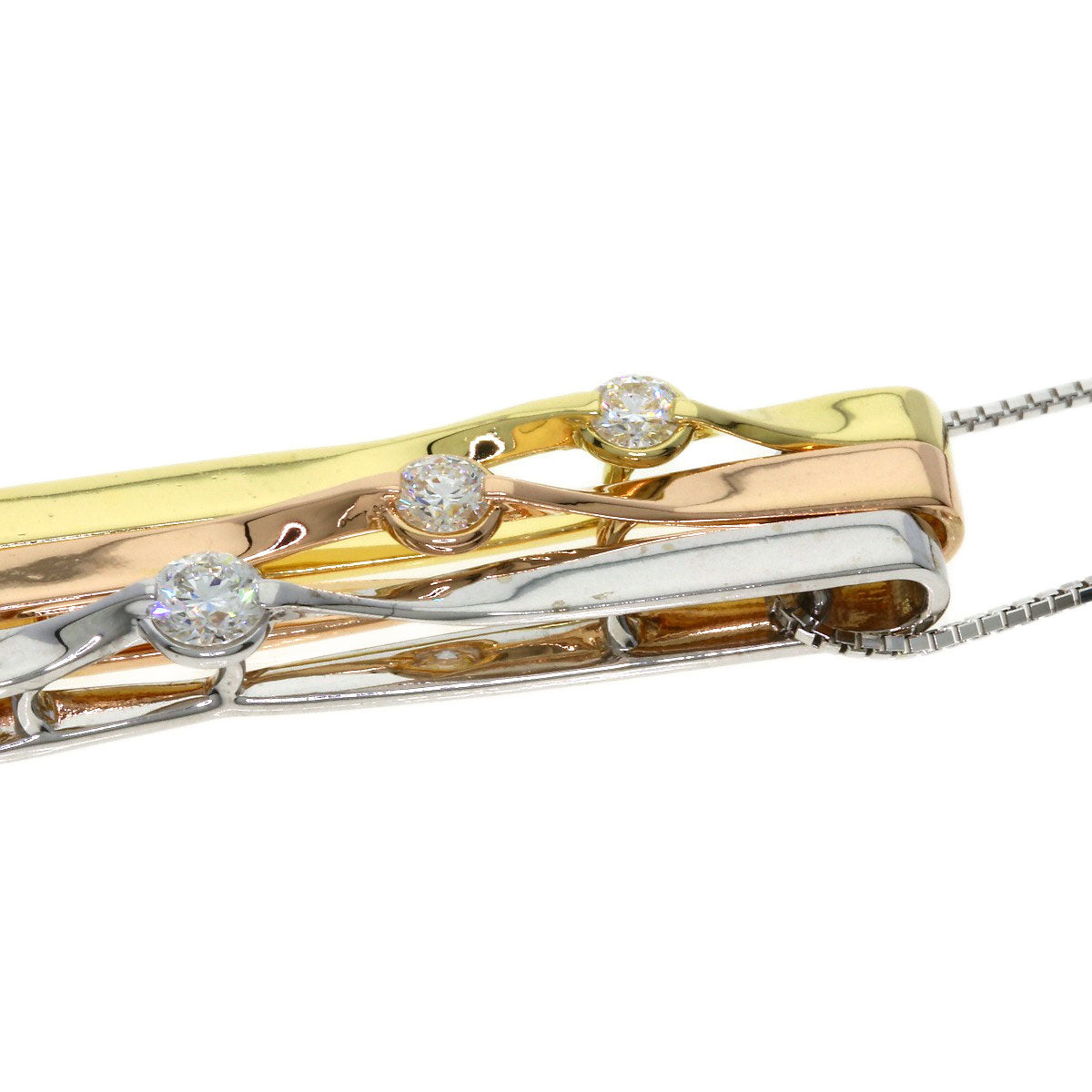 TASAKI Diamond 3 colors Necklace K18 Yellow Gold 18K Pink GoldLadies [Used]
