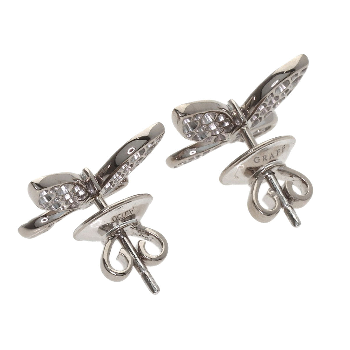 GRAFF Butterfly Small Diamond earring K18 White Gold Ladies [Used]