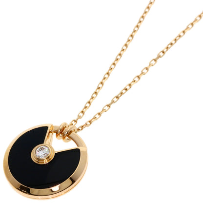 CARTIER Amulette de Cartier Onyx Diamond Necklace K18 Pink Gold Ladies [Used]