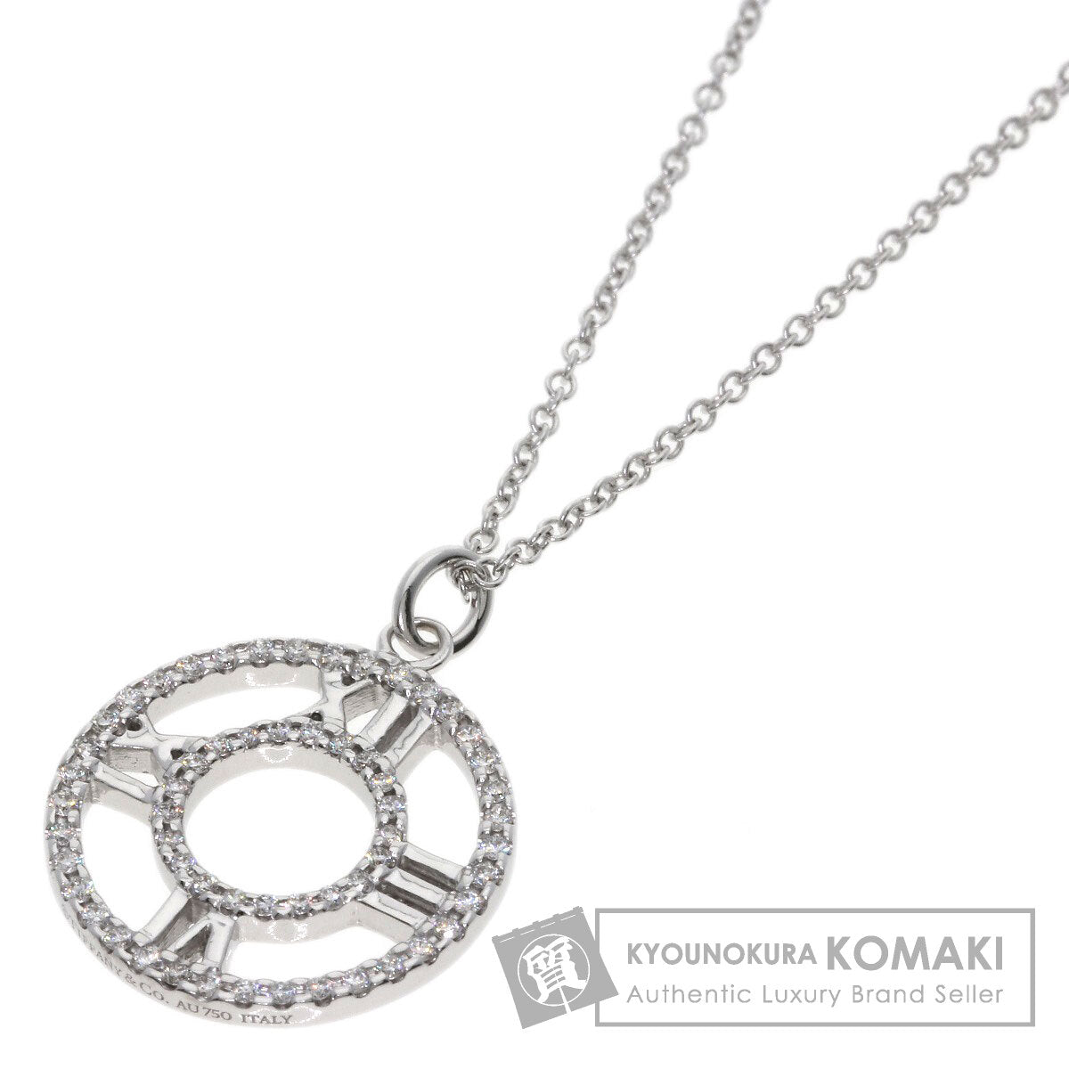 TIFFANY&Co. Open Atlas Medallion Diamond Necklace K18 White Gold Ladies [Used]