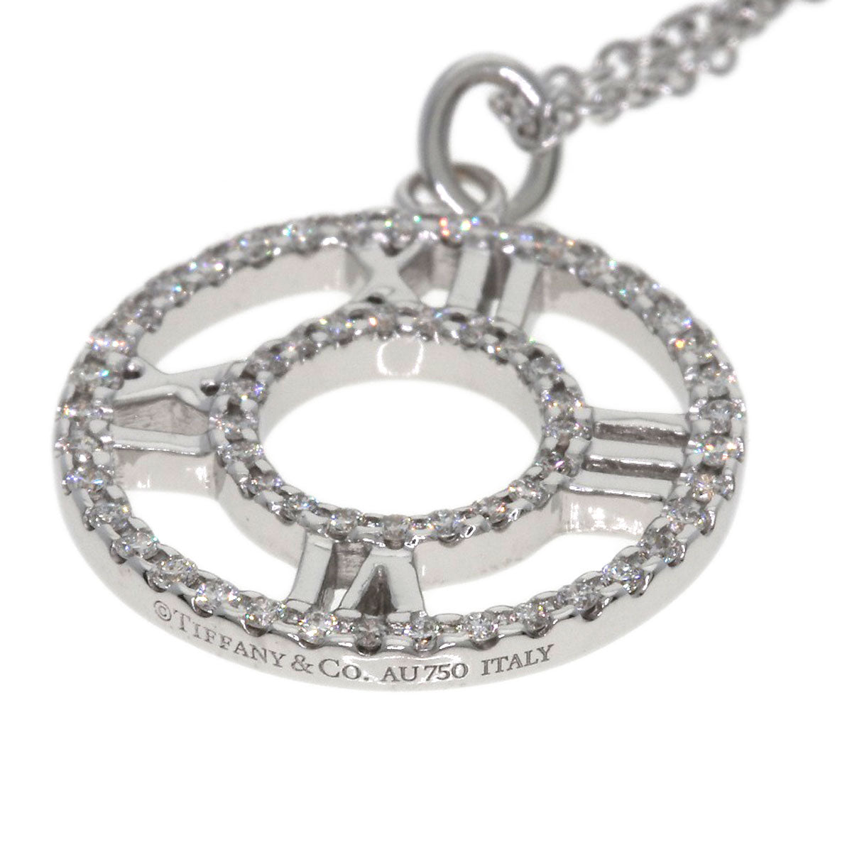 TIFFANY&Co. Open Atlas Medallion Diamond Necklace K18 White Gold Ladies [Used]