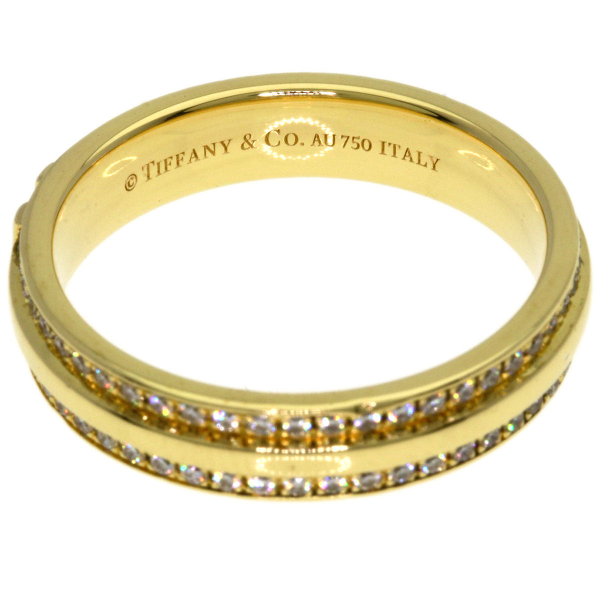 TIFFANY&Co. T TWO Diamond Ring K18 Yellow Gold Ladies [Used]