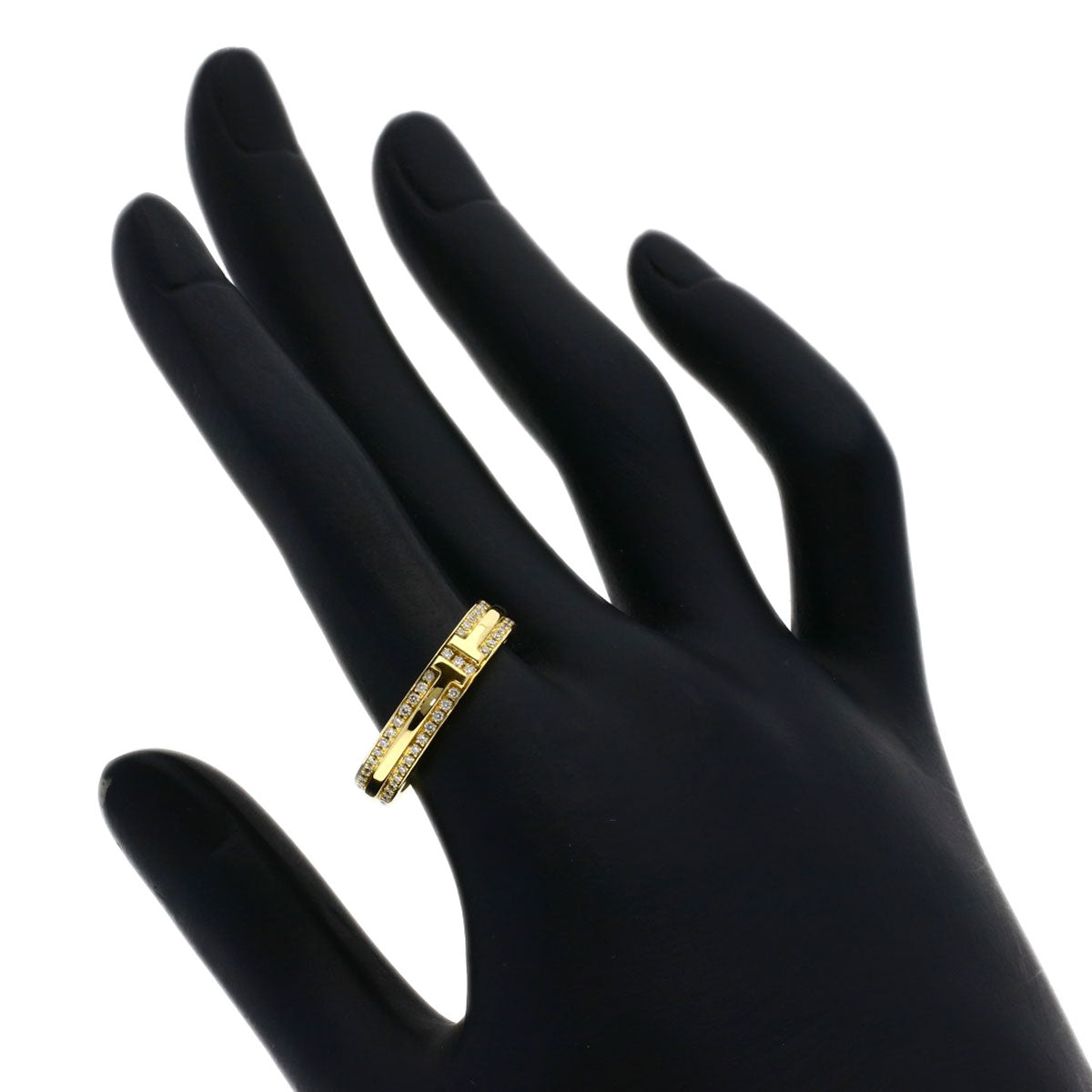 TIFFANY&Co. T TWO Diamond Ring K18 Yellow Gold Ladies [Used]