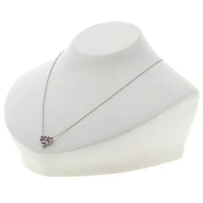 TIFFANY&Co. Sentimental Heart Diamond Pink Sapphire Necklace Platinum PT950 Ladies [Used]