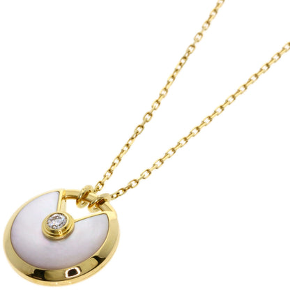 CARTIER Amulette de Cartier SM Shell Diamond Necklace K18 Yellow Gold Ladies [Used]