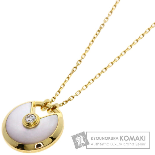 CARTIER Amulette de Cartier SM Shell Diamond Necklace K18 Yellow Gold Ladies [Used]