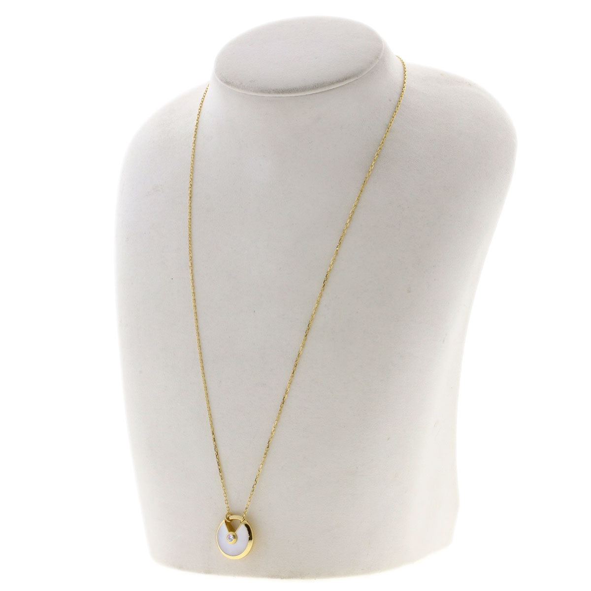 CARTIER Amulette de Cartier SM Shell Diamond Necklace K18 Yellow Gold Ladies [Used]