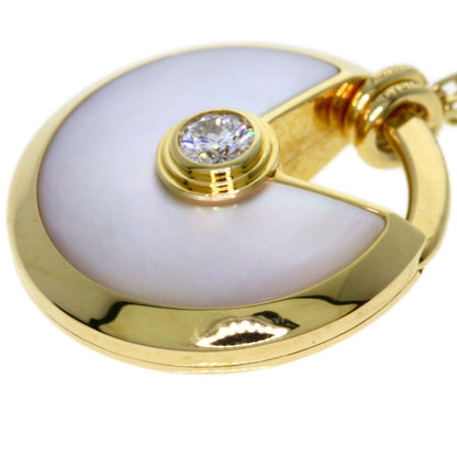 CARTIER Amulette de Cartier SM Shell Diamond Necklace K18 Yellow Gold Ladies [Used]