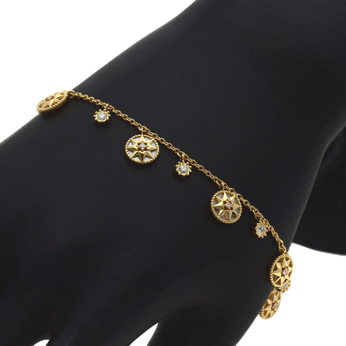 Dior Rose Devan Diamond Bracelet K18 Yellow Gold Ladies [Used]