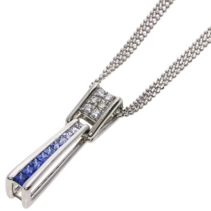 Jeunet Sapphire Diamond Necklace K18 White Gold Ladies [Used]