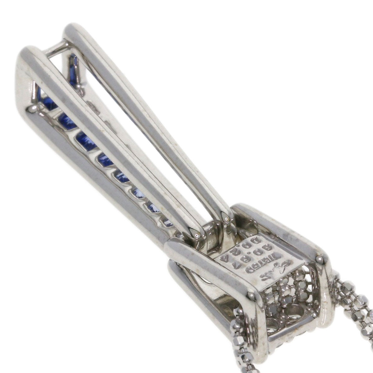 Jeunet Sapphire Diamond Necklace K18 White Gold Ladies [Used]