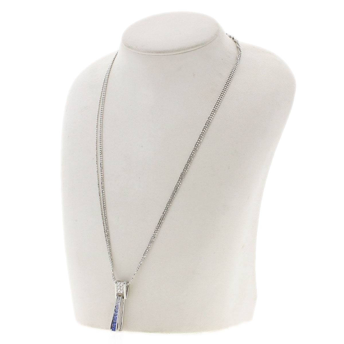 Jeunet Sapphire Diamond Necklace K18 White Gold Ladies [Used]