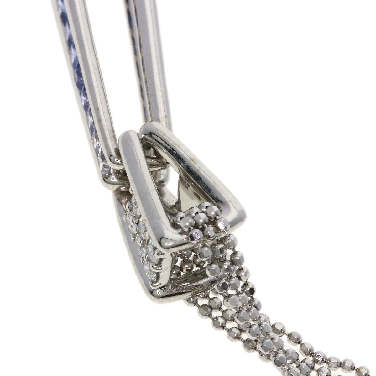Jeunet Sapphire Diamond Necklace K18 White Gold Ladies [Used]
